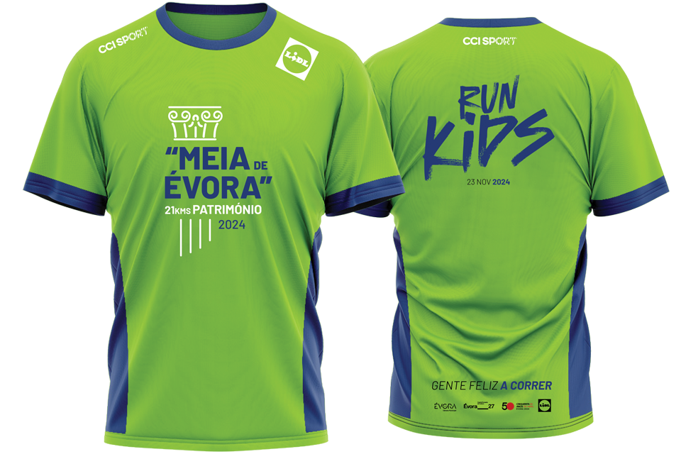 T-shirt técnica modelo criança Meia de Évora - Meia Maratona